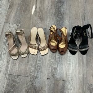 Box of 4 pairs of shoes in good condition in sizes 6 and 61/2